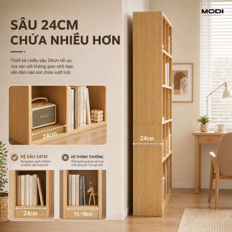 Kệ sách đứng Scandinavian