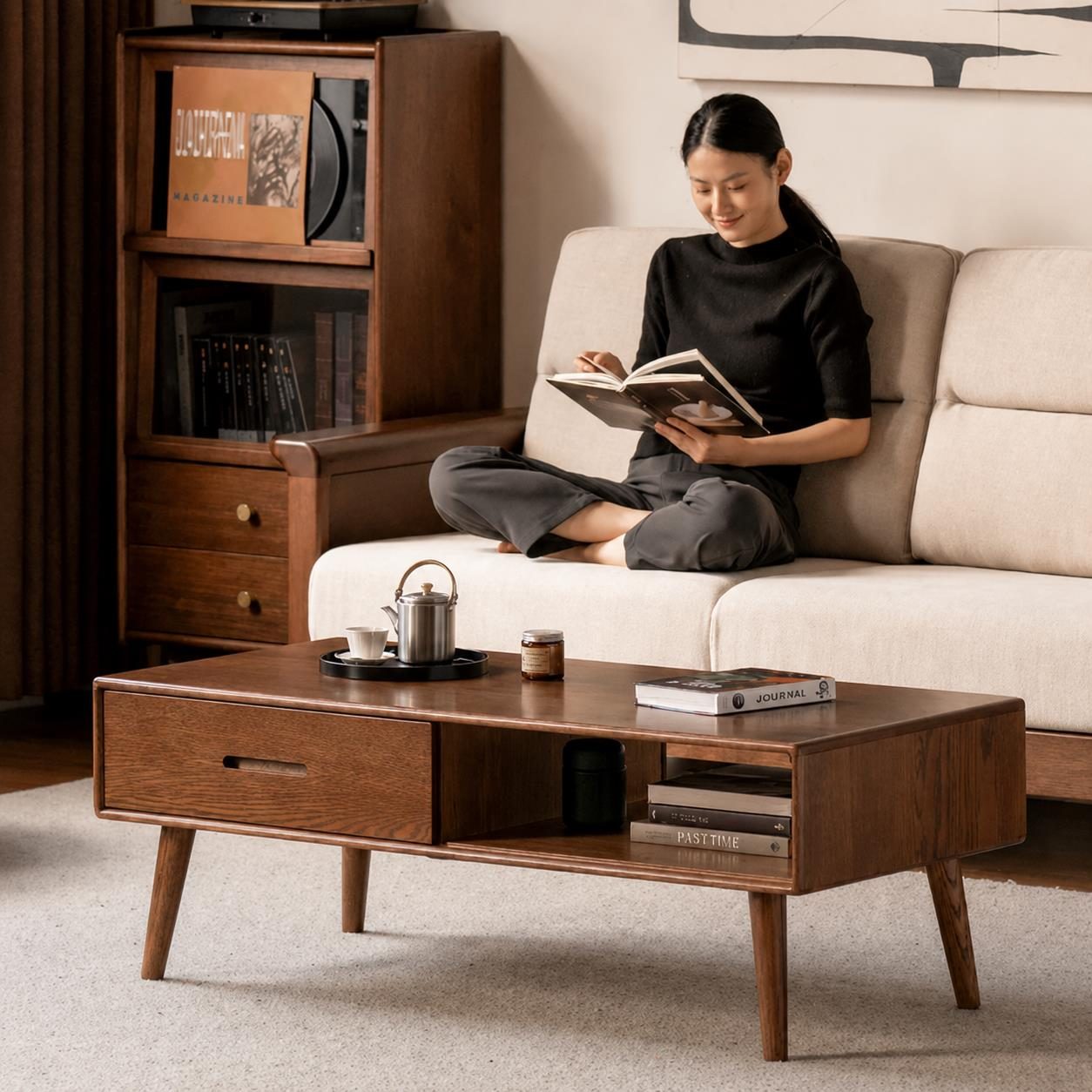Bàn sofa gỗ Delwyn Nâu
