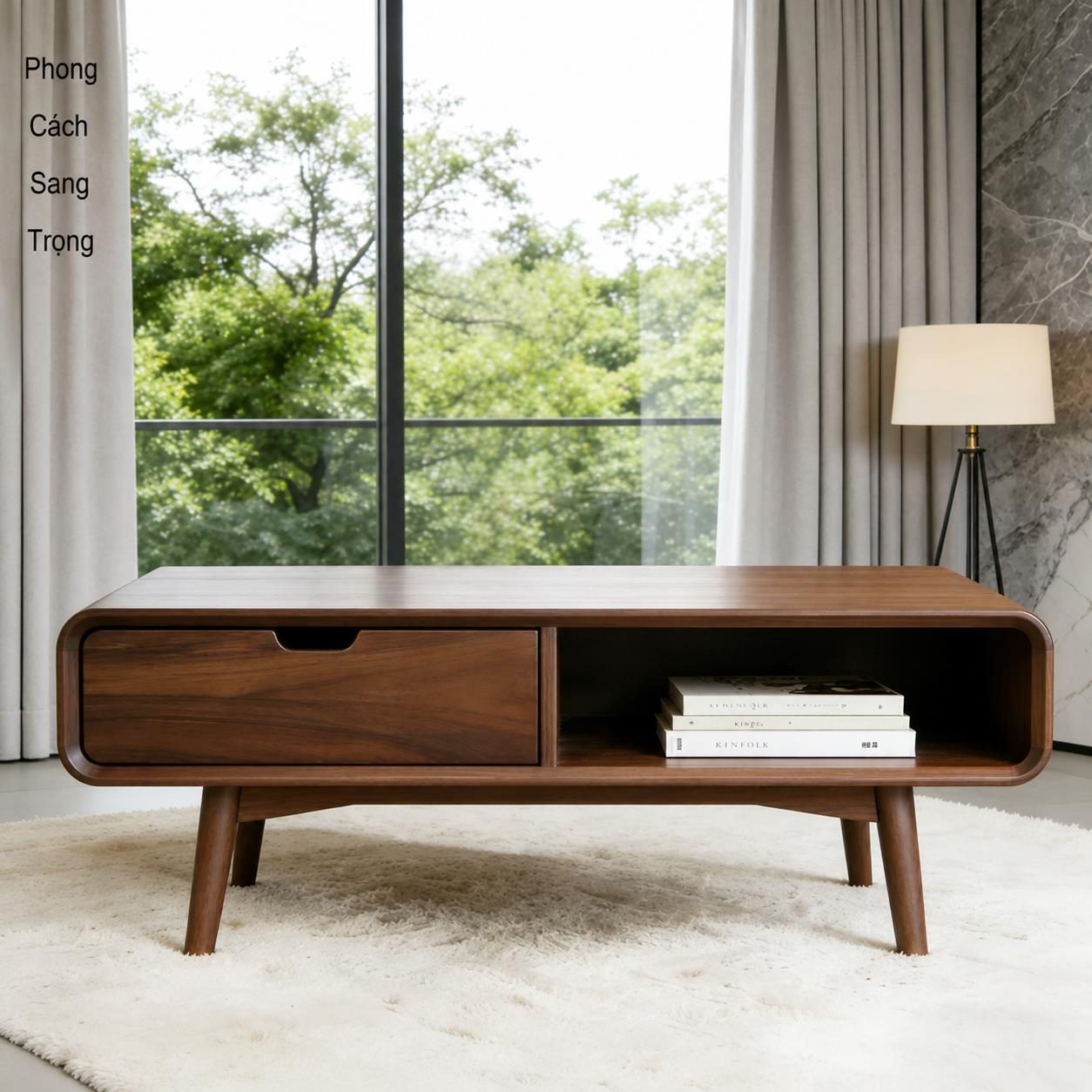 Bàn sofa gỗ Delwyn Nâu