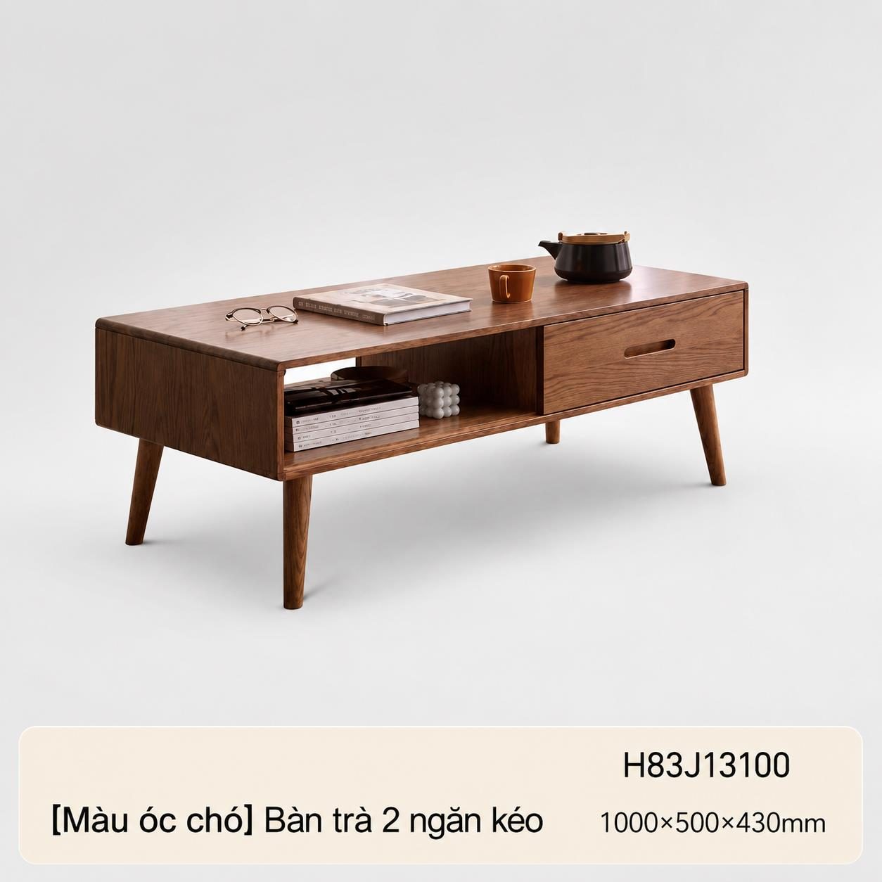 Bàn sofa gỗ Delwyn Nâu