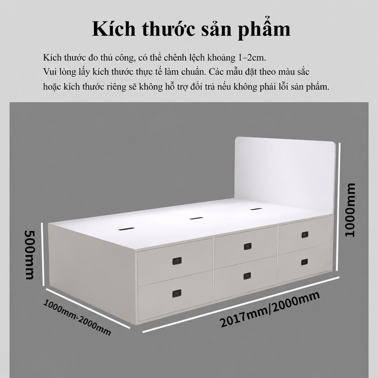 Giường gỗ có ngăn kéo hiện đại Sipani