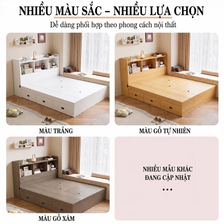 Giường gỗ công nghiệp phong cách hiện đại Selena