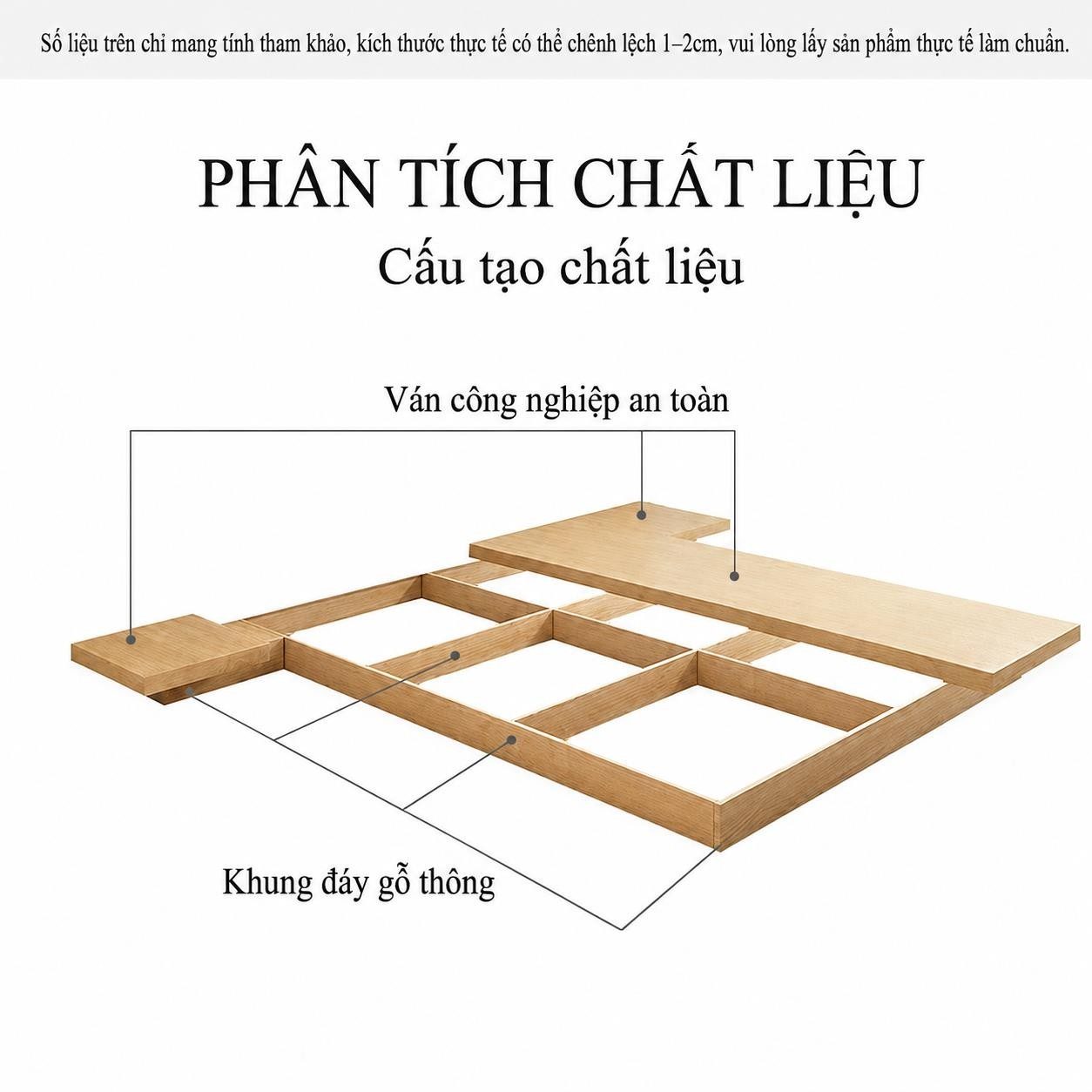 Giường ngủ bằng gỗ kiểu Nhật Sterling