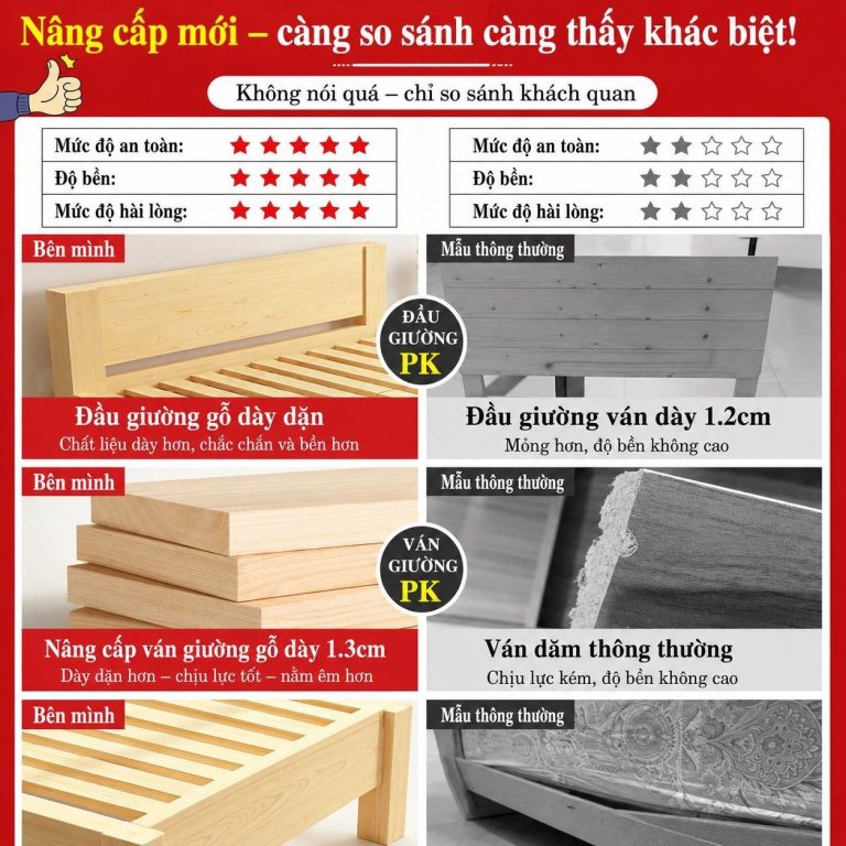 Giường ngủ hiện đại bằng gỗ thiết kế đẹp Sical