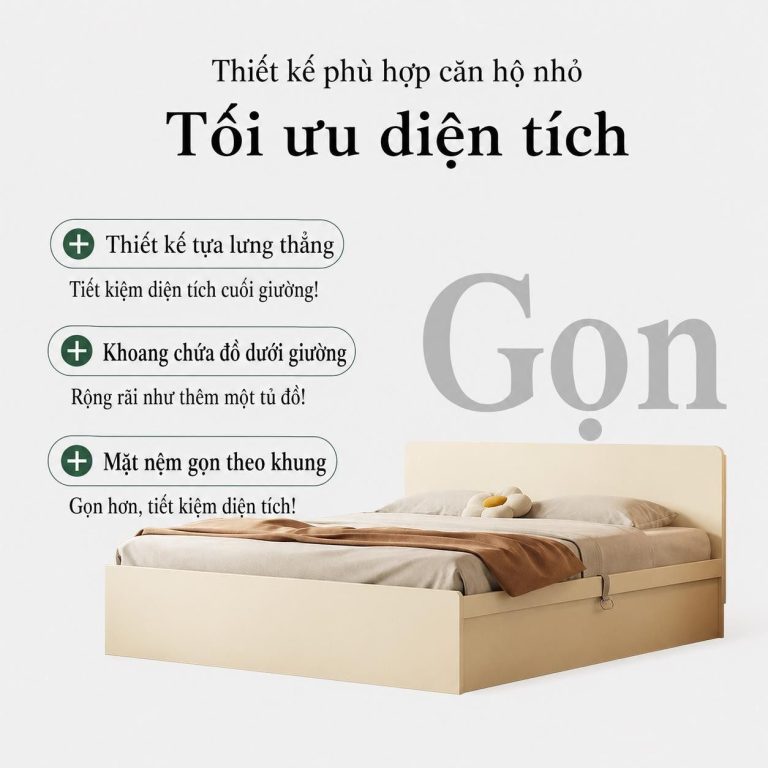 Giường ngủ hộp gỗ MDF cao cấp Selwyn