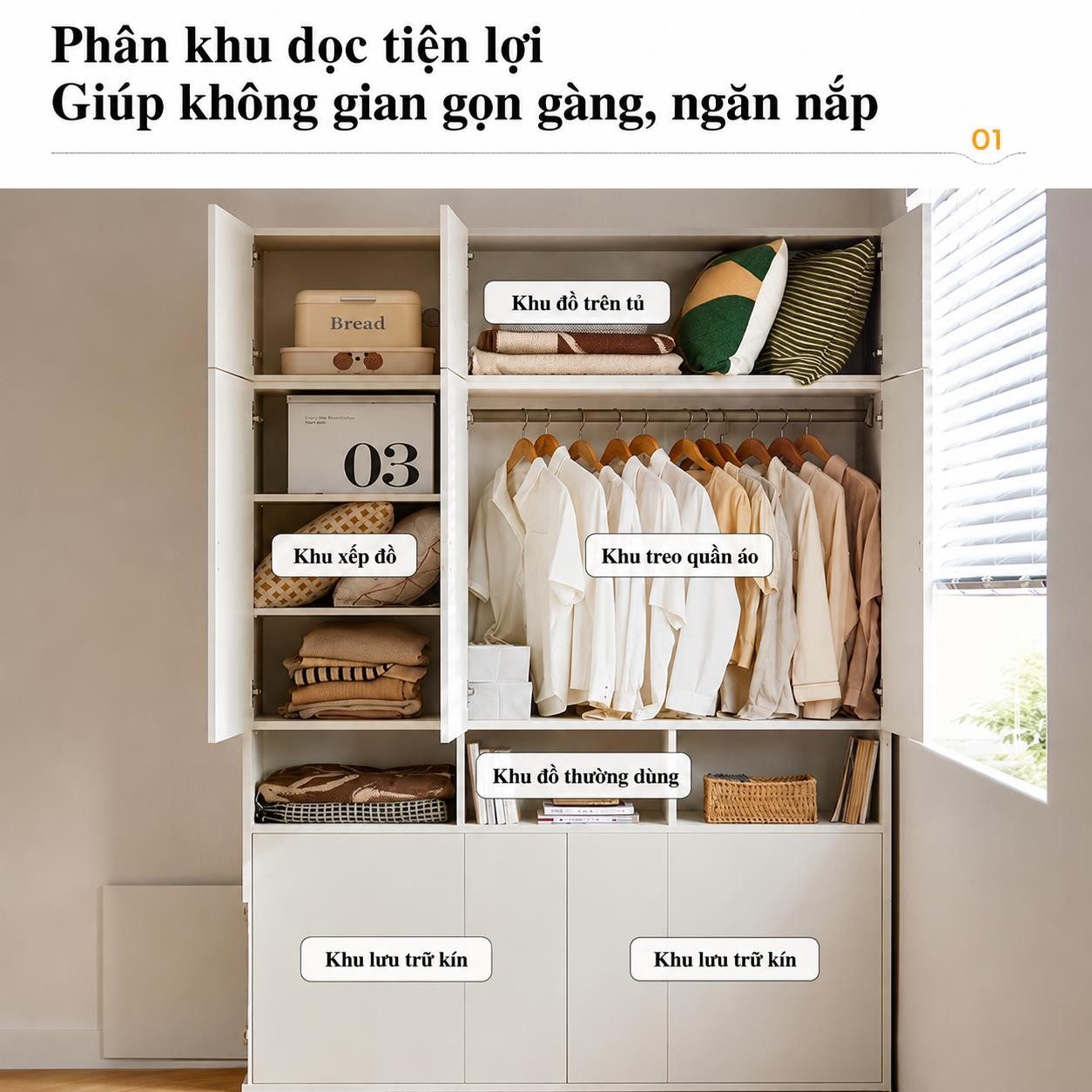 Giường ngủ thông minh kiểu dáng nhỏ gọn Shania