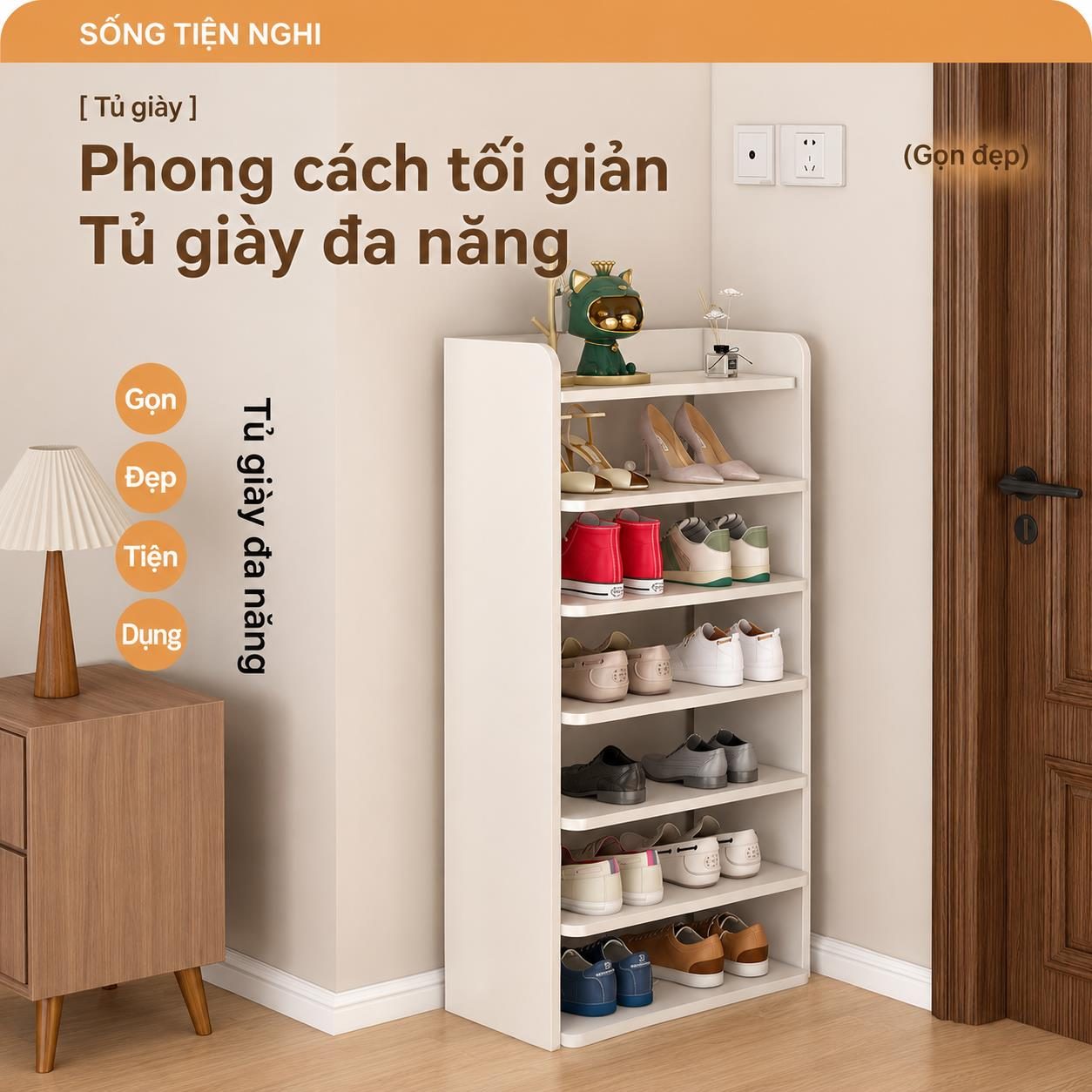 Kệ để giầy mini thiết kế đơn giản gọn gàng Rooney