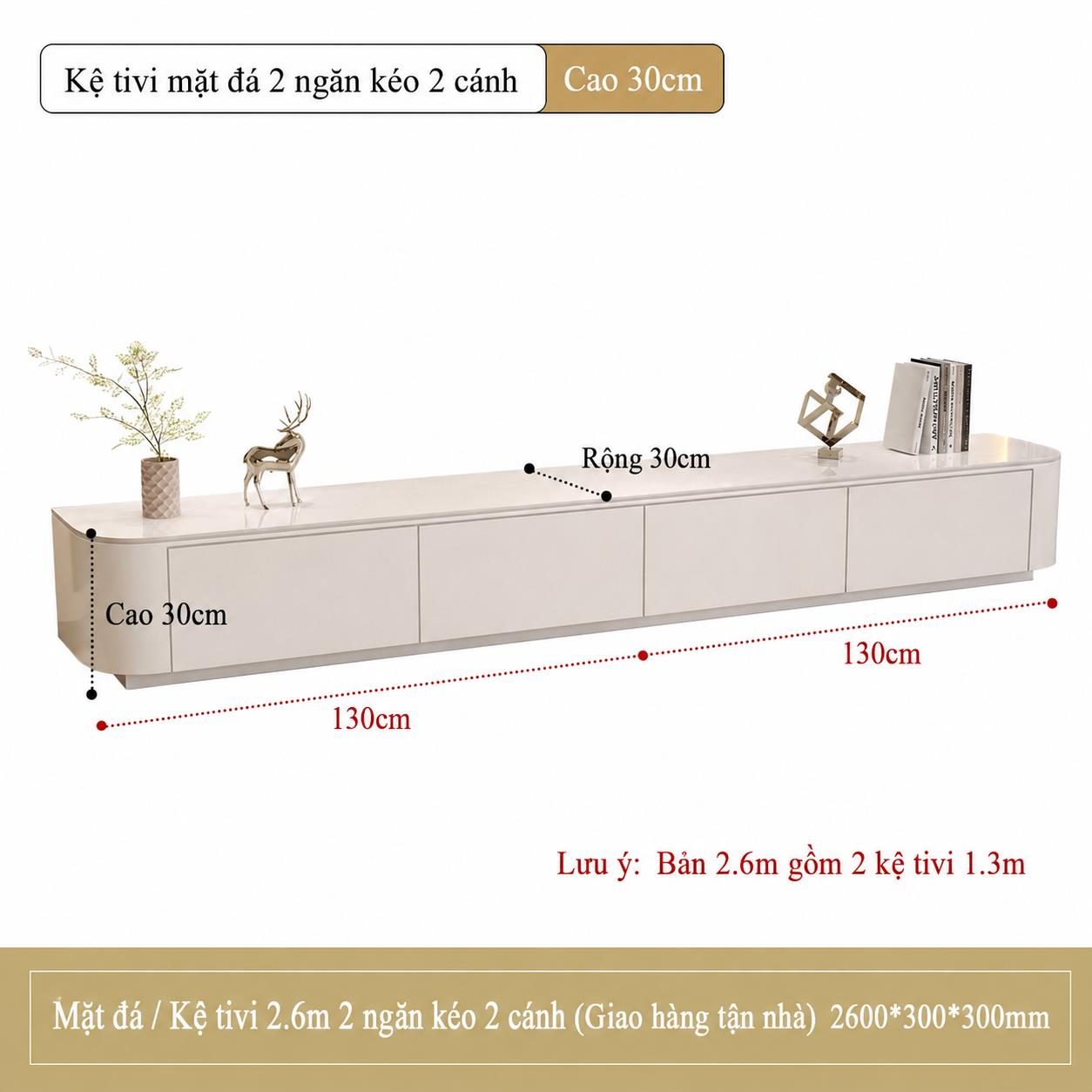 Kệ Tivi để sàn bo cong cho phòng khách hiện đại TANKIDO