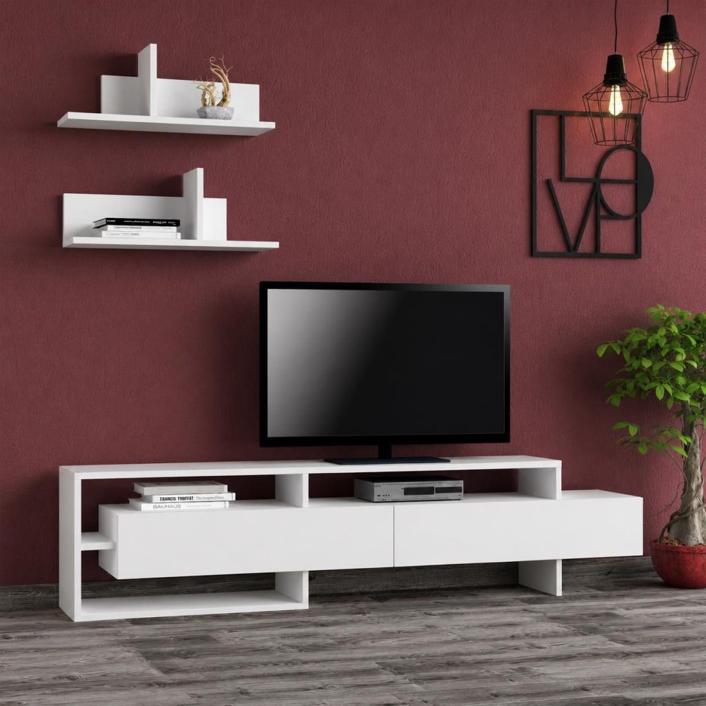 Kệ TV gỗ phòng khách thiết kế đơn giản sang trọng Tove