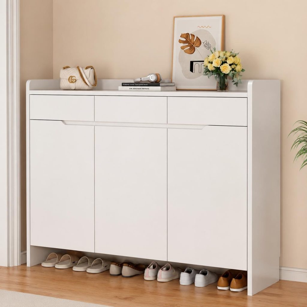 Tủ giày gỗ công nghiệp thiết kế hiện đại Reginald