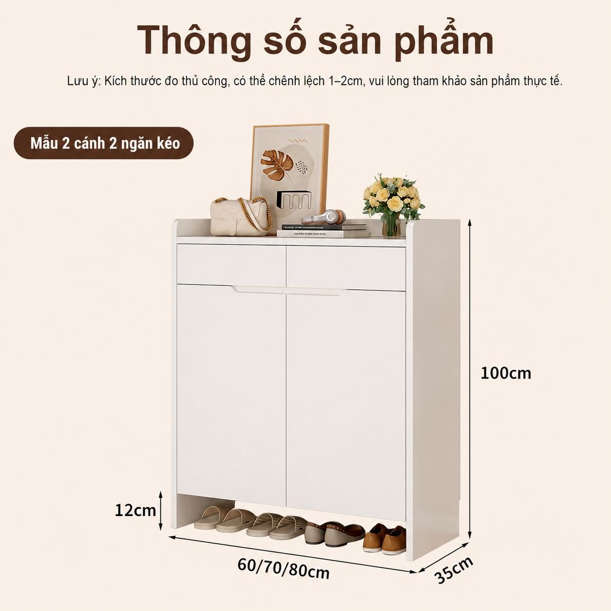 Tủ giày gỗ công nghiệp thiết kế hiện đại Reginald
