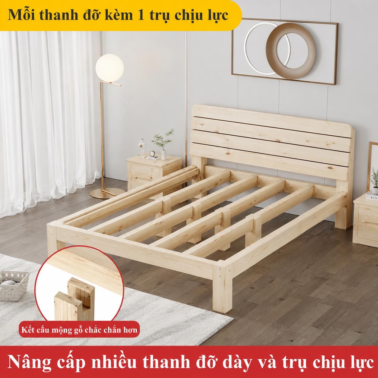 Giường ngủ gỗ công nghiệp thiết kế đẹp Scarlett