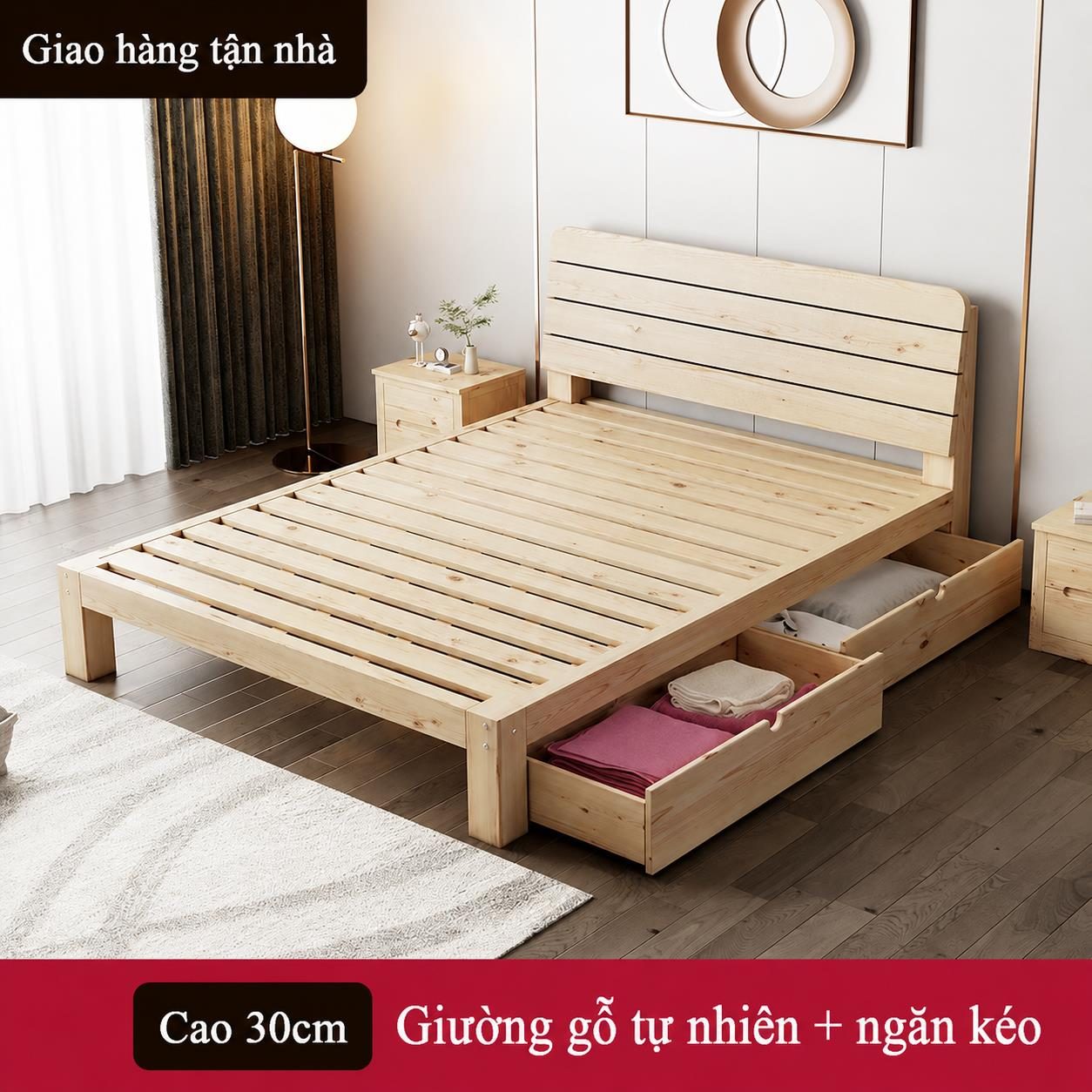 Giường ngủ gỗ công nghiệp thiết kế đẹp Scarlett