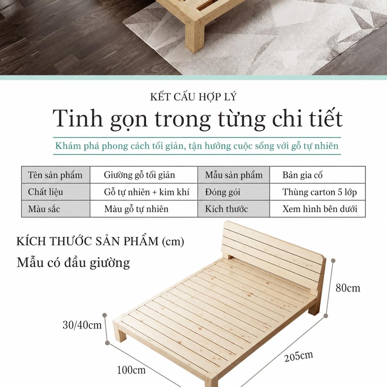 Giường ngủ gỗ công nghiệp thiết kế đẹp Scarlett