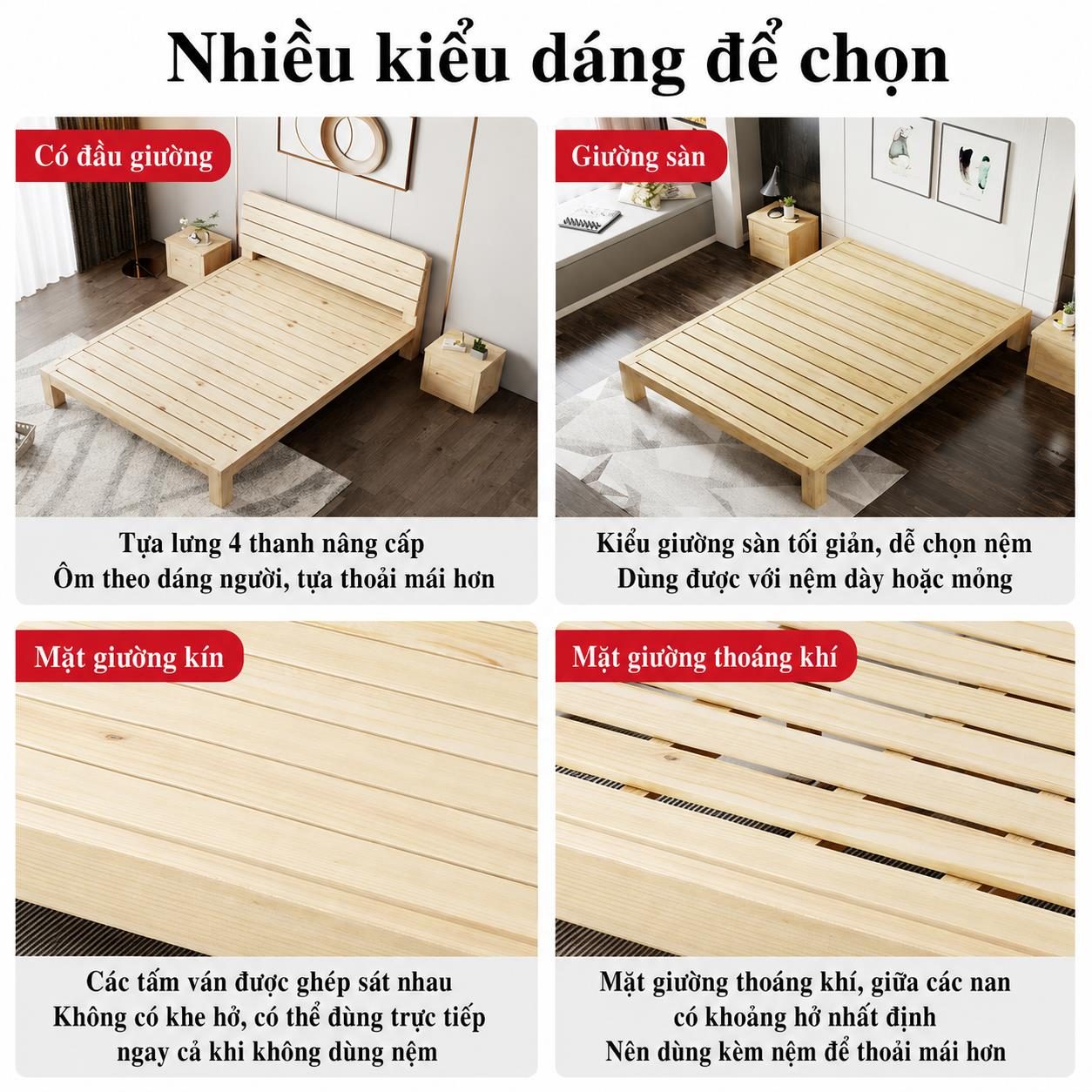 Giường ngủ gỗ công nghiệp thiết kế đẹp Scarlett