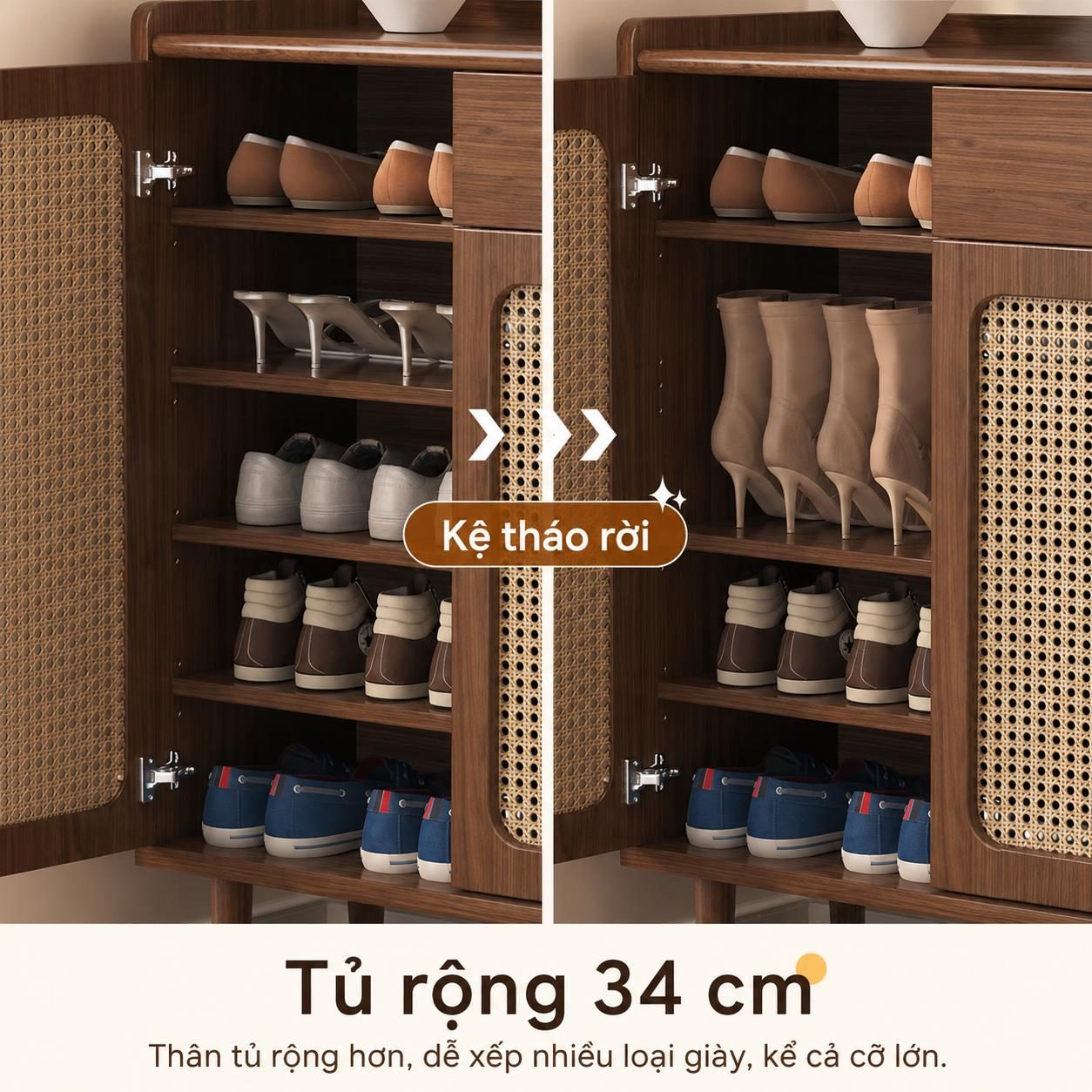 Kệ Sách Đứng Hiện Đại ST Renas Louse – Nâu