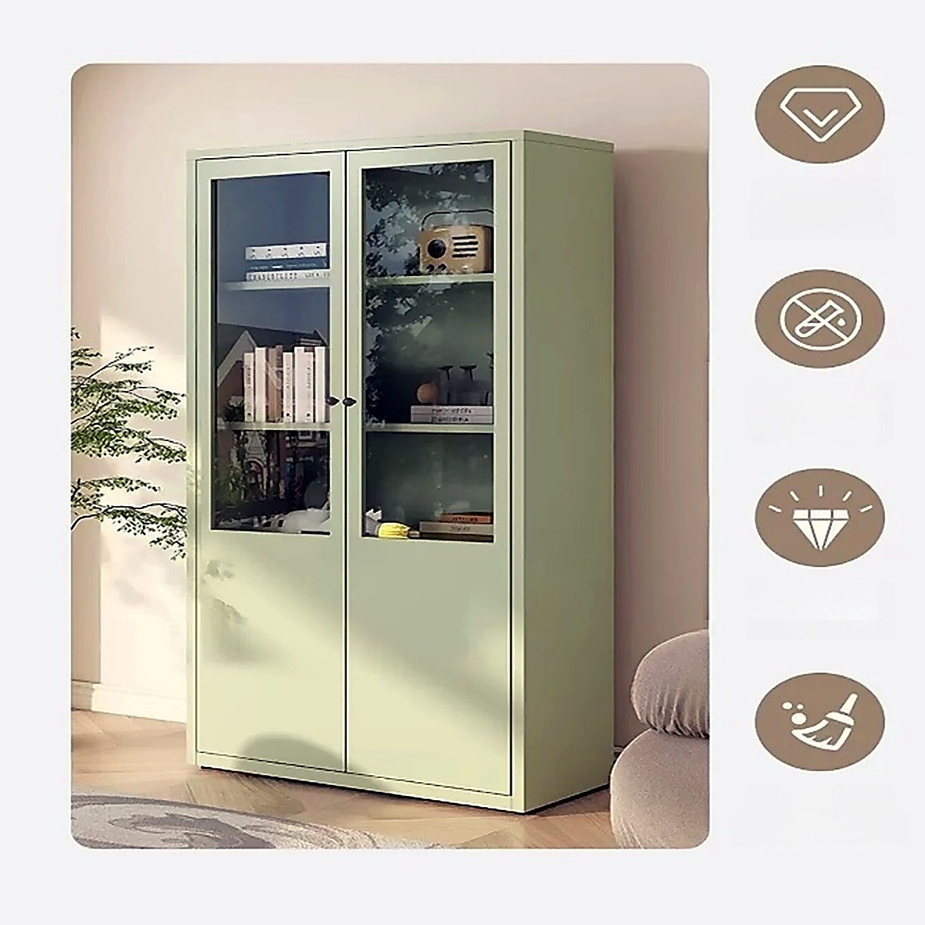 Tủ văn phòng bằng gỗ đơn giản, thanh lịch Gage